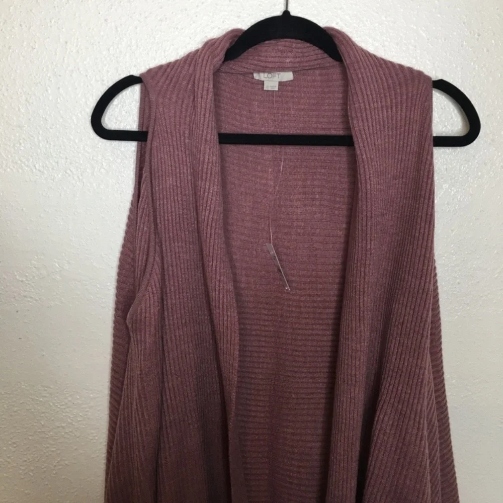 NEW LOFT Ribbed Cardigan Vest One Size